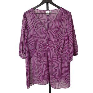 Marc Bouwer‎ Chiffon Top Pink 1X